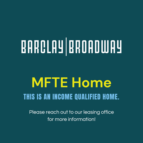 a mite home advertisement with a blue background and yellow letters